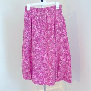 Pink cotton skirt tea length